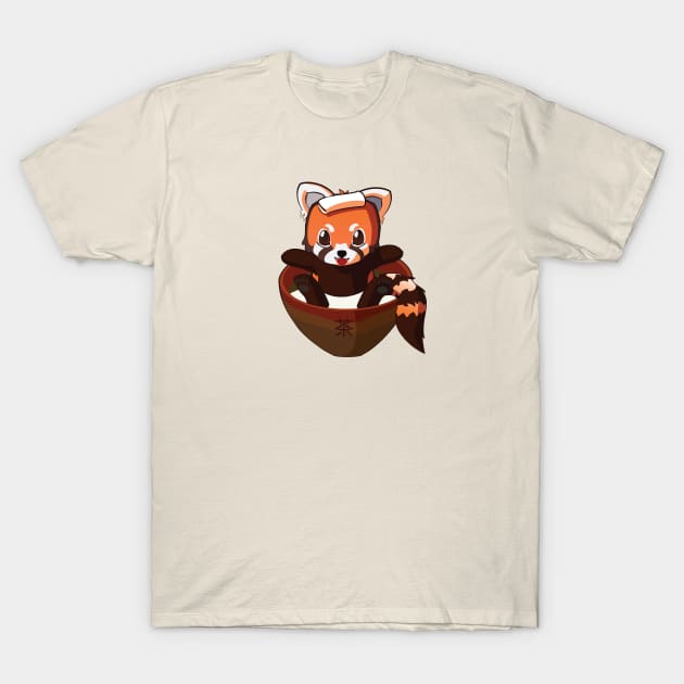 Red Panda Otcha Onsen T-Shirt by Myanko